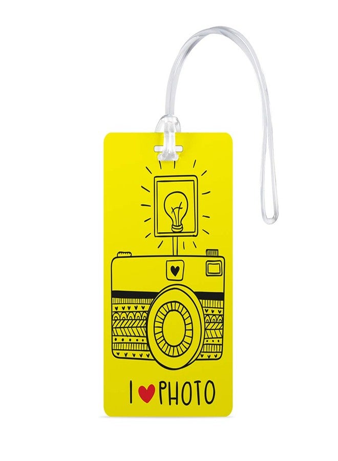100yellow® I Love Photo Luggage Tags, Bag Tag Travel Id Labels Tag for Baggage Suitcases Bags with Silicon- Ideal for Travel - Image 2